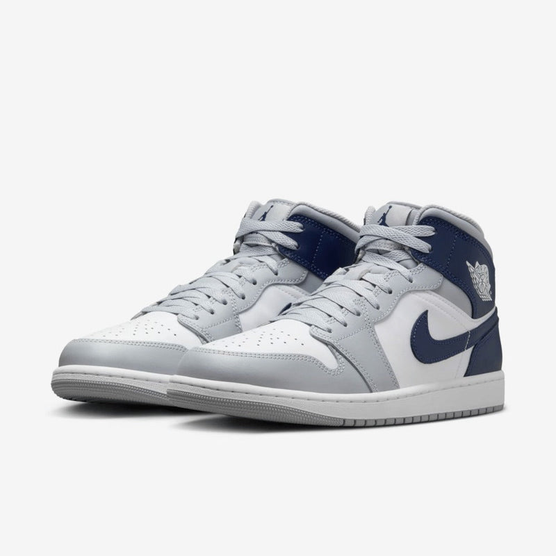 AIR JORDAN 1 MID WOLF GREY MIDNIGHT NAVY