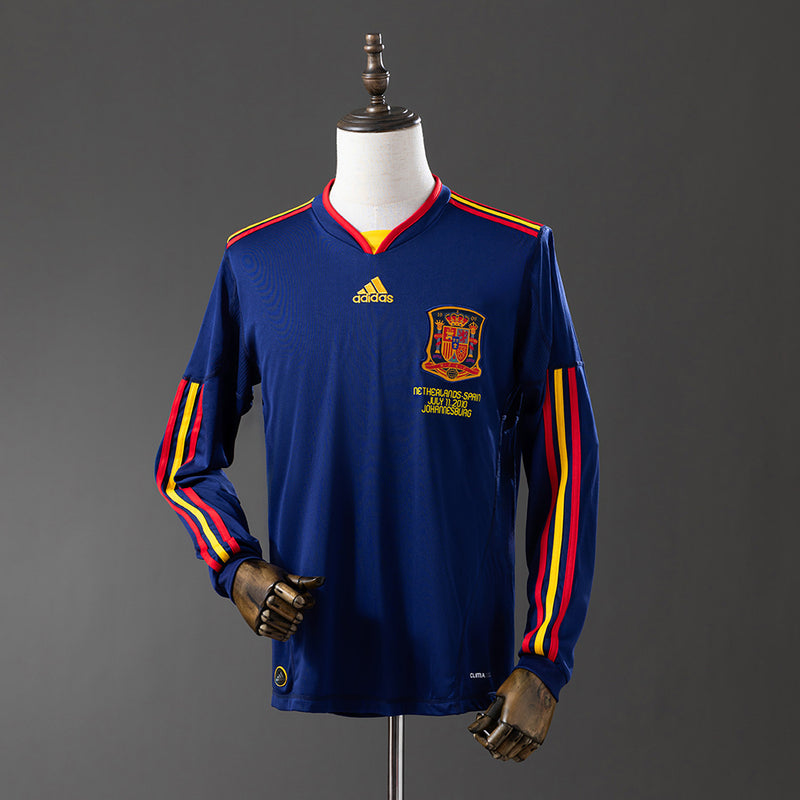 CAMISA DA ESPANHA 2010 AZUL MANGA LONGA