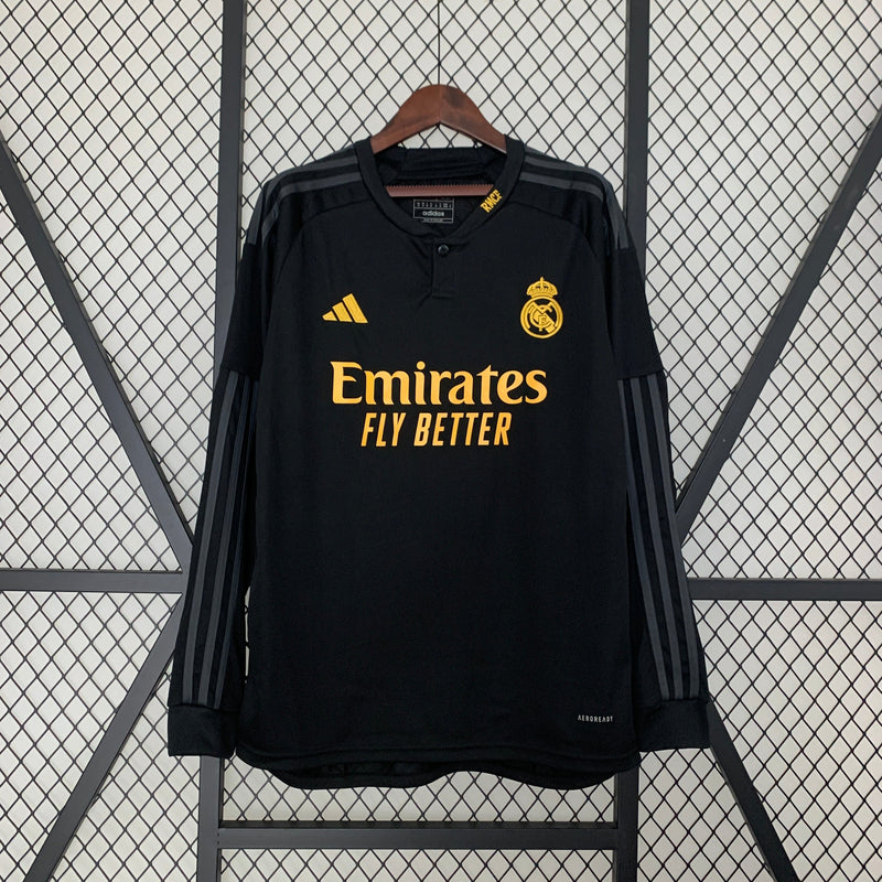 CAMISA MANGA LONGA DO REAL MADRID 24/25 PRETO