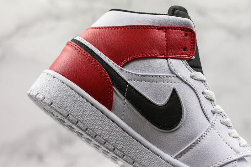 AIR JORDAN 1 MID WHITE BLACK GYM RED