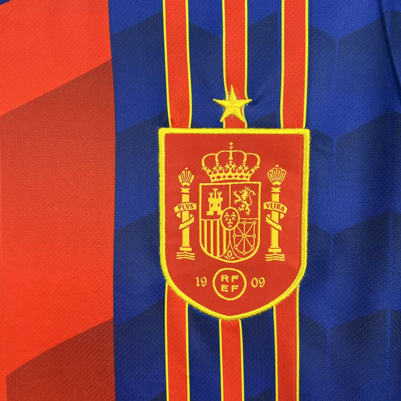 CAMISA DA SELEÇÃO DA ESPANHA 25/26 VERMELHO E AZUL