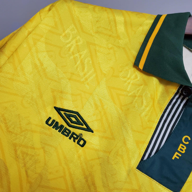 Camisa Retrô Seleção Brasil 1991/93 Home - ResPeita Sports 