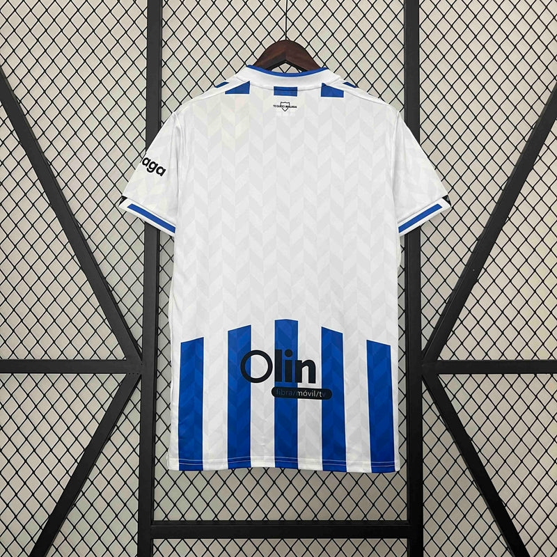 CAMISA DO MALAGA 24/25 BRANCO E AZUL