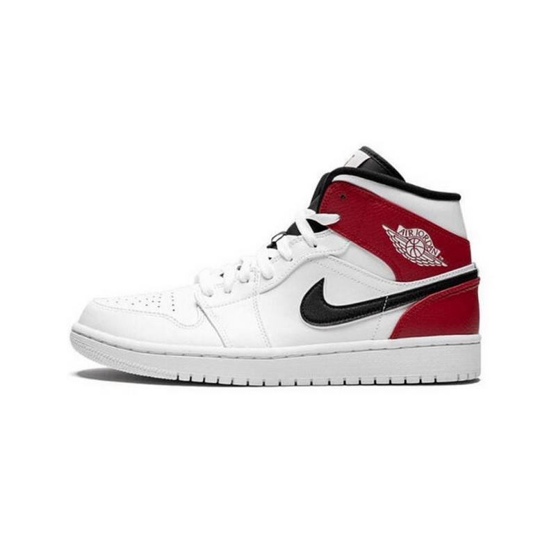 AIR JORDAN 1 MID WHITE BLACK GYM RED