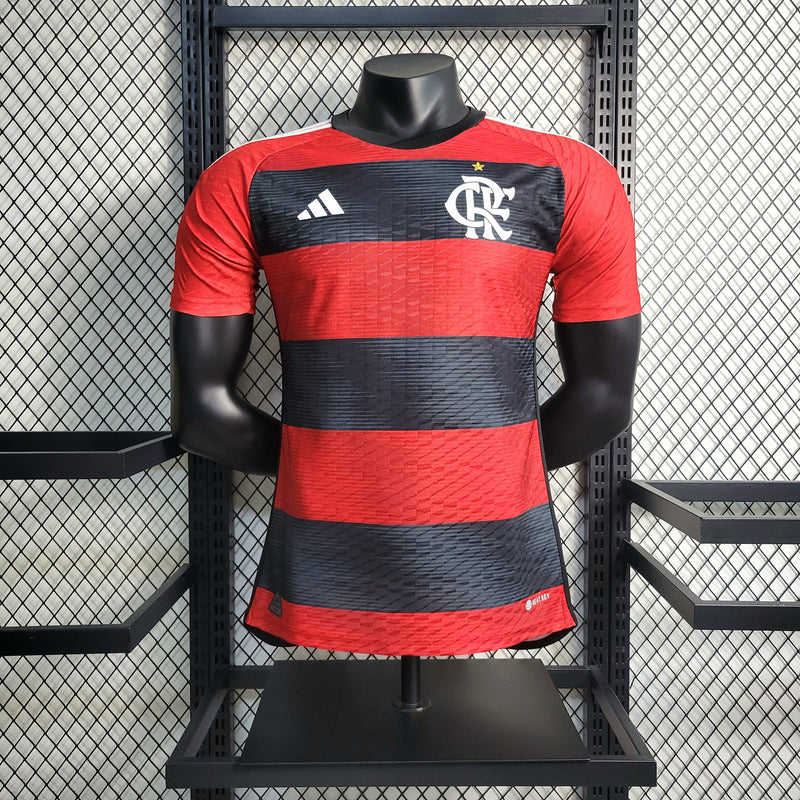 CAMISA VERSÃO PLAYER DO FLAMENGO 23/24 VERMELHO E PRETO