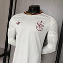 CAMISA DA SELEÇÃO DA ESPANHA 26/27 BRANCA MANGA LONGA JOGADOR