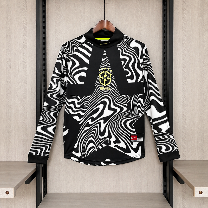 CAMISA DO BRASIL 26/27 GOLEIRO  PRETO E BRANCO