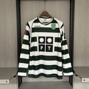 CAMISA DO SPORTING 2002/2003 BRANCO E VERDE MANGA LONGA