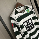 CAMISA DO SPORTING 2002/2003 BRANCO E VERDE MANGA LONGA