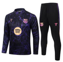 Conjunto de Treino Barcelona - Masculino - Preto e Roxo Raio