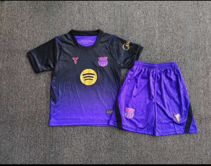 CONJUNTO INFANTIL BARCELONA 26/27 PRETA E ROXA