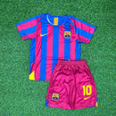 CONJUNTO INFANTIL BARCELONA PRETO RONALDINHO GAÚCHO