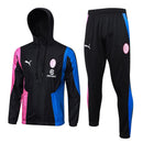 Agasalho Treino Milan Preto/Azul/Rosa com Capuz