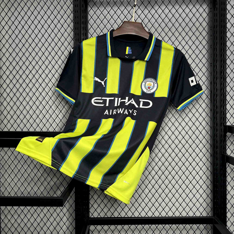 CAMISA DO MANCHESTER CITY 24/25 PRETO E AMARELO