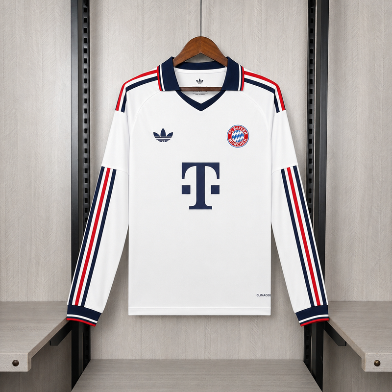 CAMISA DO BAYERN MUNICH 26/27 BRANCO MANGA LONGA