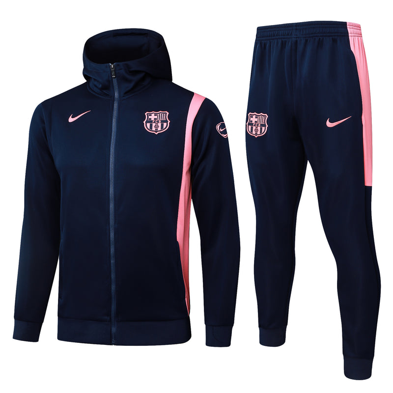 Conjunto de Treino Barcelona - Masculino - Azul e Rosa