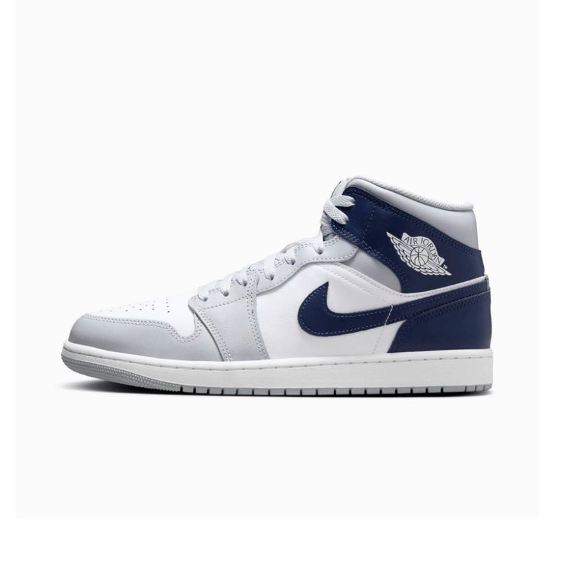 AIR JORDAN 1 MID WOLF GREY MIDNIGHT NAVY