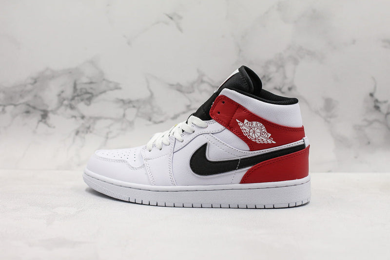 AIR JORDAN 1 MID WHITE BLACK GYM RED