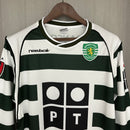 CAMISA DO SPORTING 2002/2003 BRANCO E VERDE MANGA LONGA