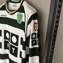 CAMISA DO SPORTING 2002/2003 BRANCO E VERDE MANGA LONGA