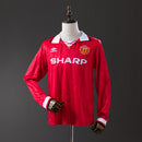 Camiseta Manchester United 92-93 - Versão Retrô Manga Longa