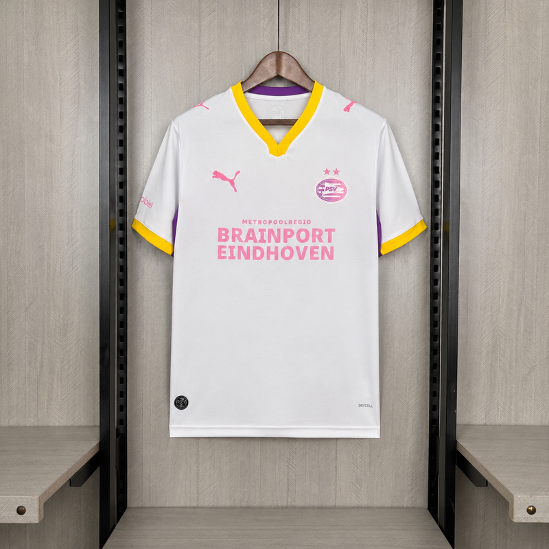 CAMISA DO PSV 26/27 BRANCO E ROSA