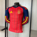 CAMISA DA SELEÇÃO DA ESPANHA 26/27 VERMELHA MANGA LONGA JOGADOR