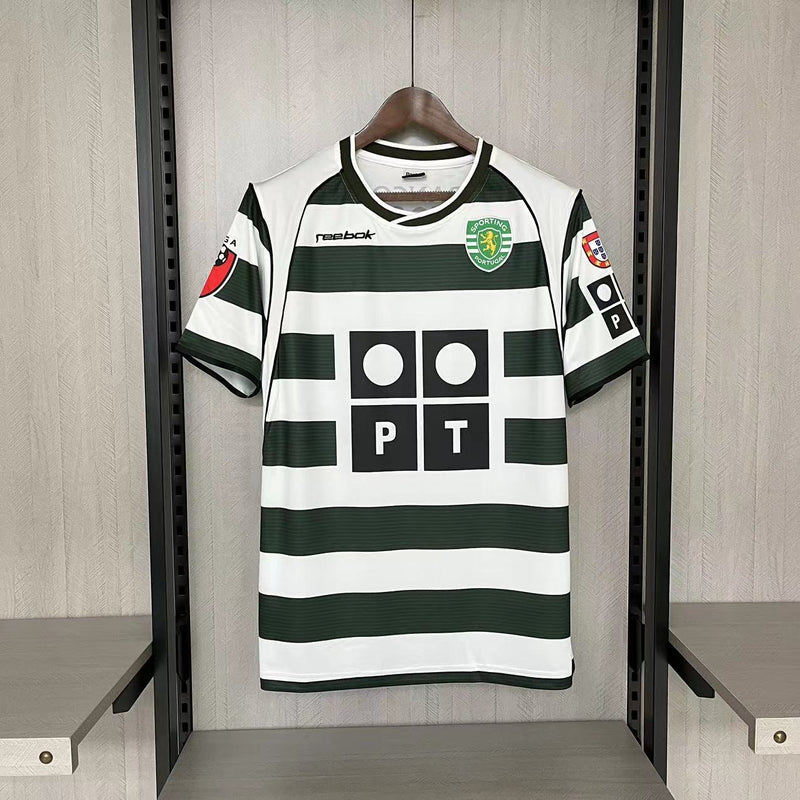CAMISA DO SPORTING 2002/2003 BRANCO E VERDE