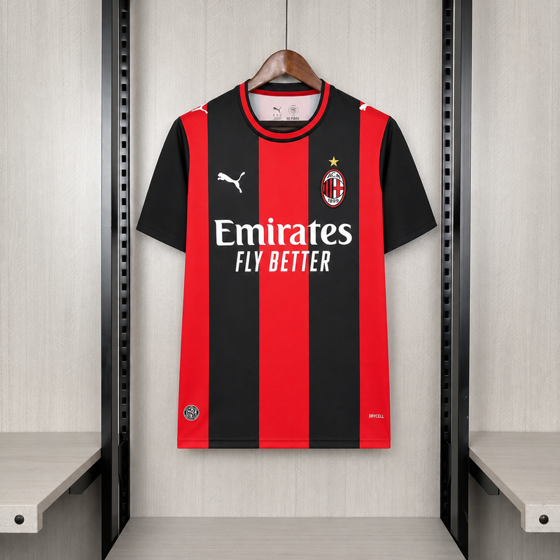 CAMISA DO MILAN 26/27 VERMELHO E PRETO